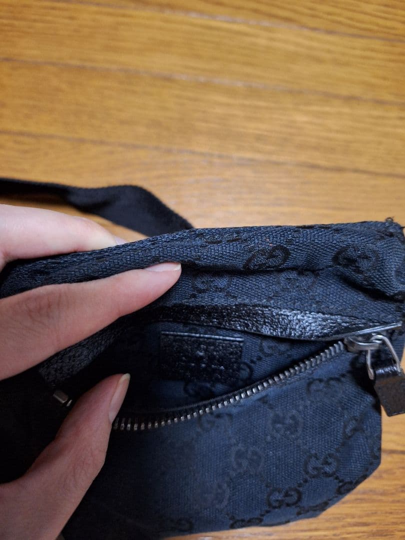 GUCCI グッチ ウエストバッグ ボディバッグ GG キャンバス ブラック