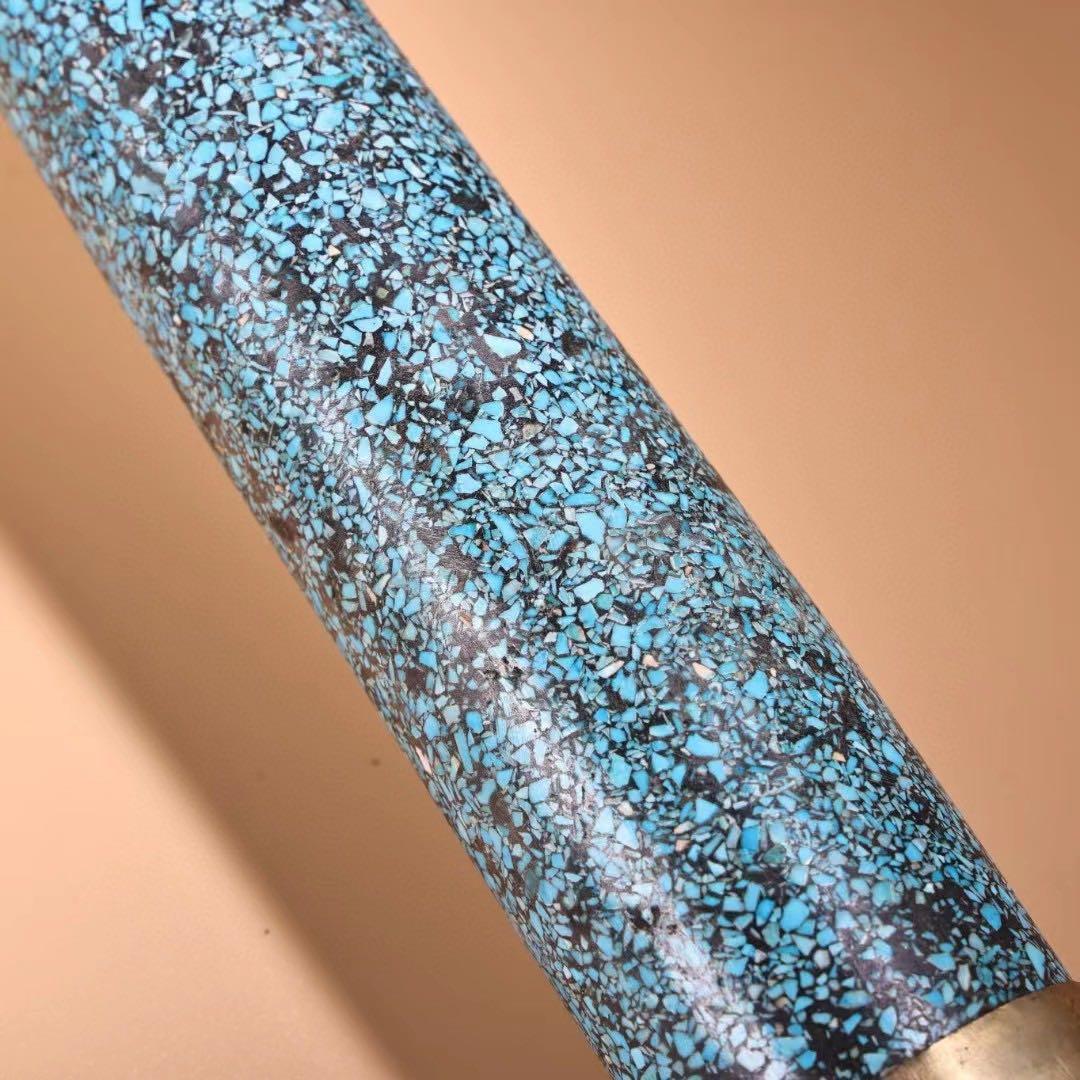 珍品、旧蔵、チベット所蔵、工芸造糸締めはめ込み宝石鎏金転経輪、経巻が入っておる