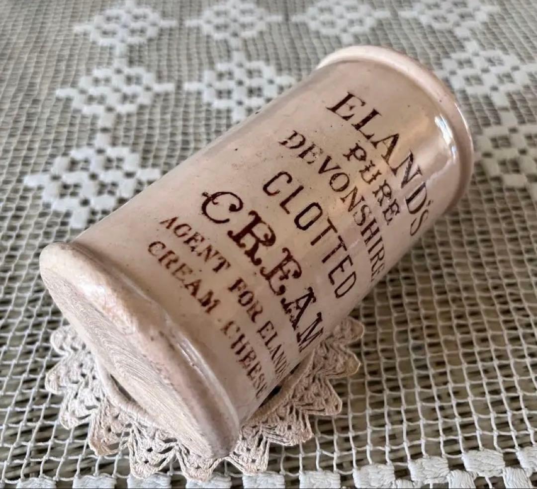 イギリスアンティーク 激レア クロテッドクリーム ブラウンレター