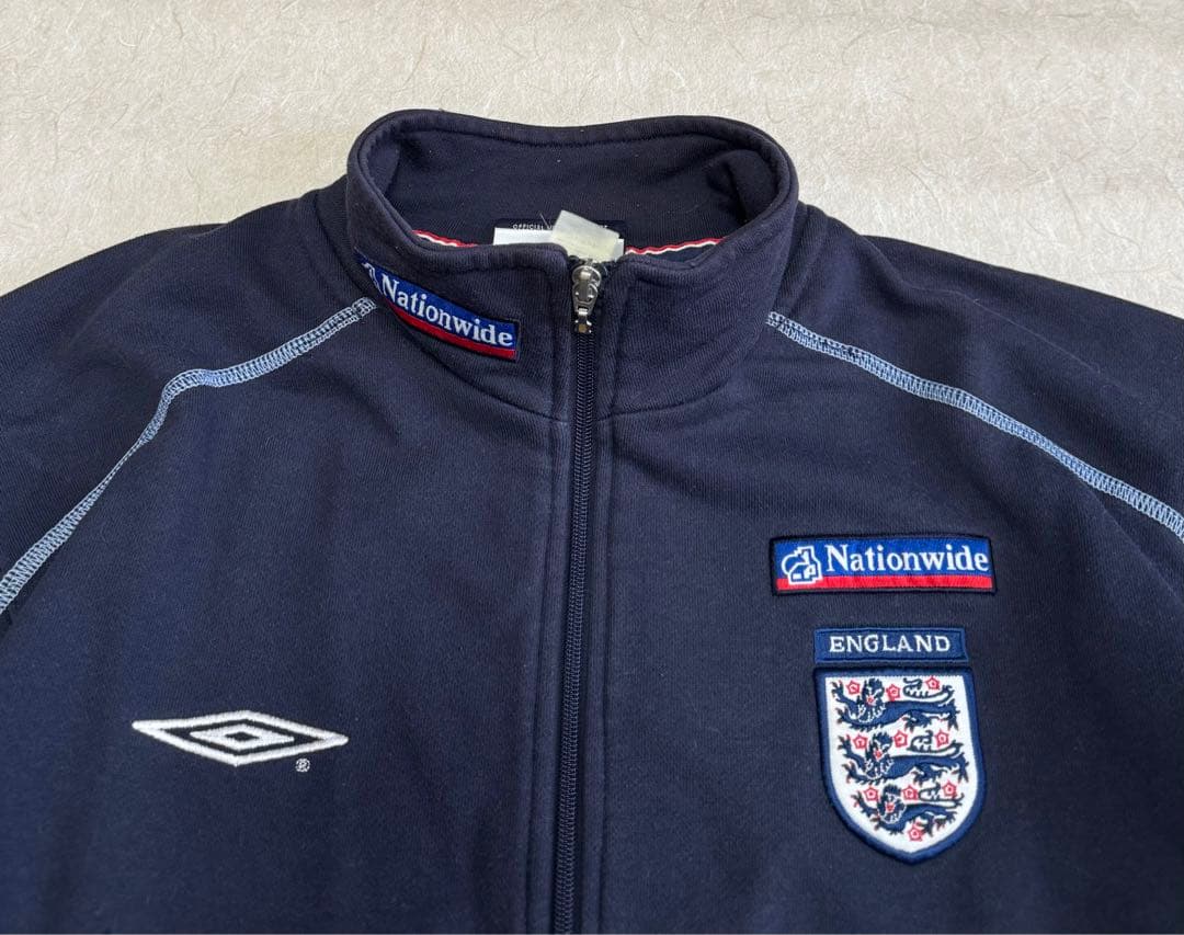 アンブロ　イングランド代表　ジップスウェット　ベッカム　フェード　y2k 短丈