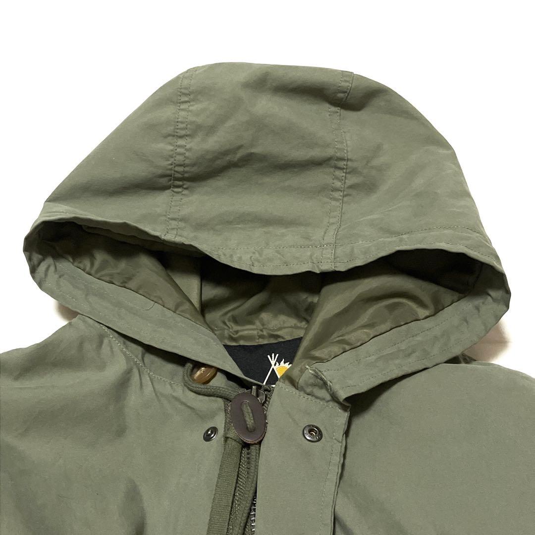 goslowcaravanゴースローキャラバン　ナイロンパネル刺繍モッズコート
