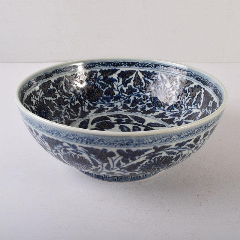 Qucollect　中国　青花　纏枝花弁文　大鉢　M　R8190