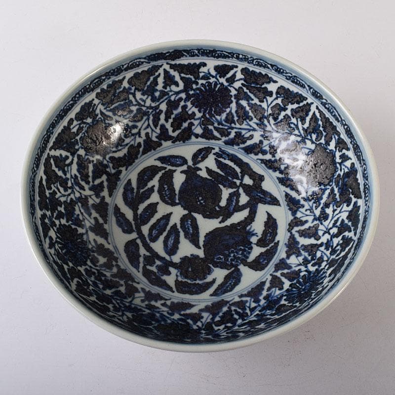 Qucollect　中国　青花　纏枝花弁文　大鉢　M　R8190