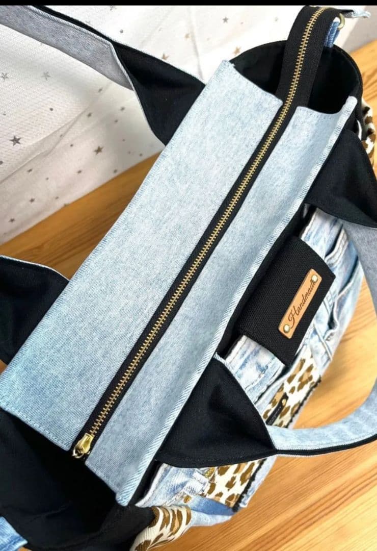 yuデニムリメイクバッグ（L）No.837 ☆バッグ（S）No.852