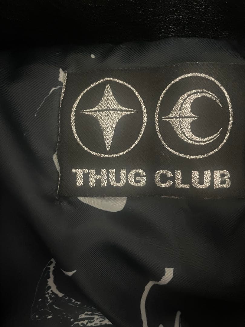 Thug Club ブラックダウンジャケット　黒　サイズ2 Ｍサイズ相当