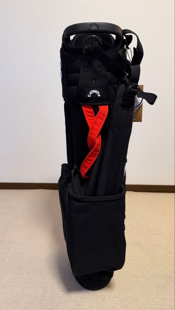 JONESのロゴ刺繍付キャディバッグ　ブラック　レア