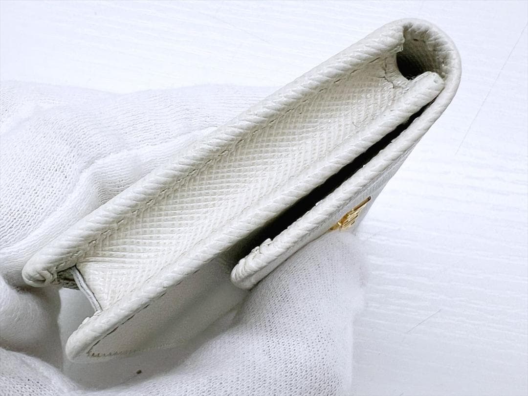 美品 PRADA プラダ レザー ロゴ カードホルダー 名刺入れ ケース