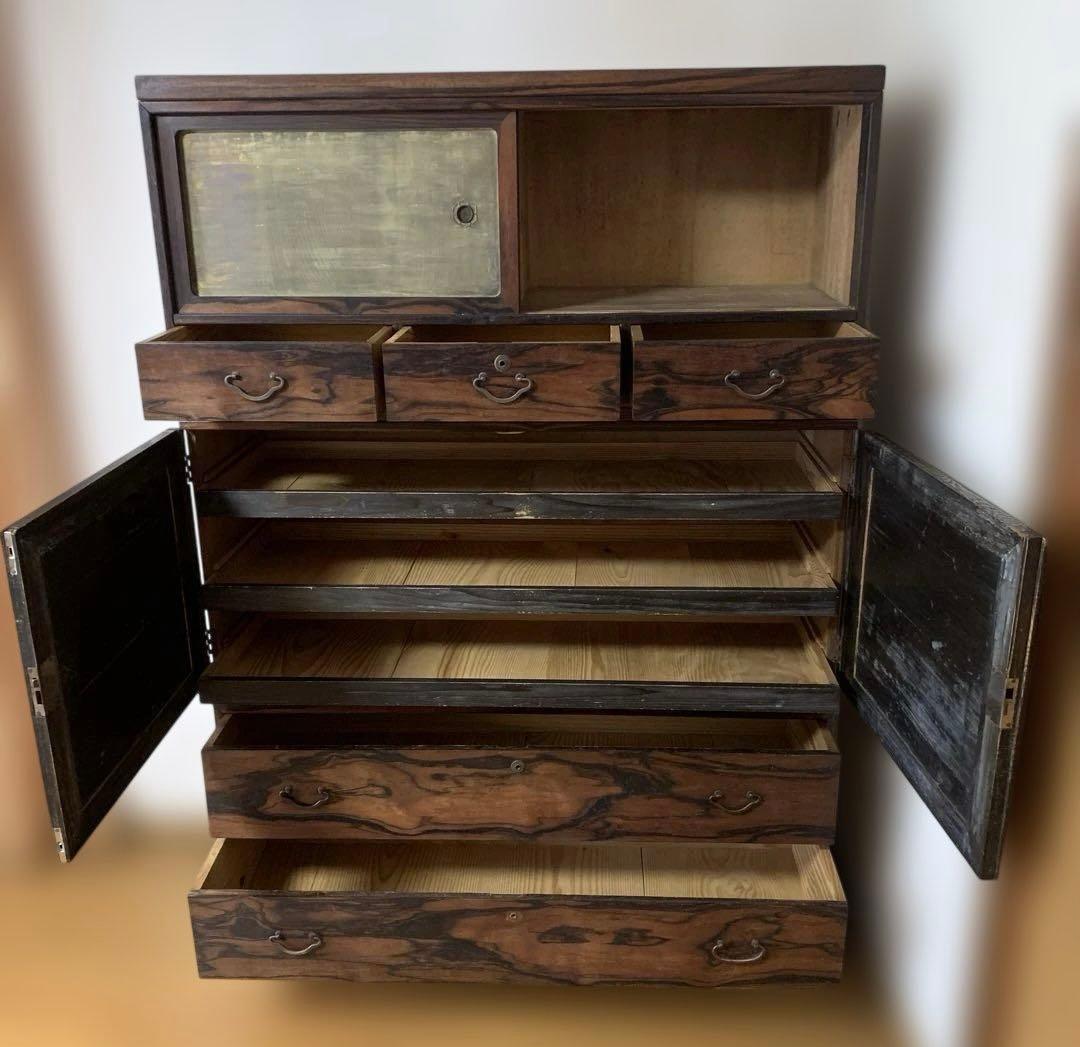 アンティーク家具 レトロ 重ね3段 箪笥 和たんす 収納箪笥