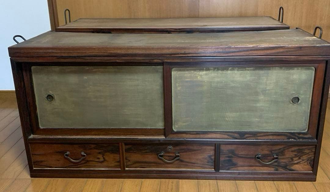 アンティーク家具 レトロ 重ね3段 箪笥 和たんす 収納箪笥