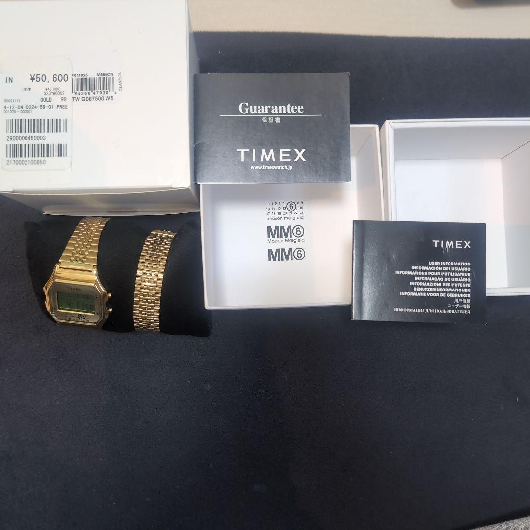 TIMEX ゴールド デジタル腕時計 ブレスレット付き