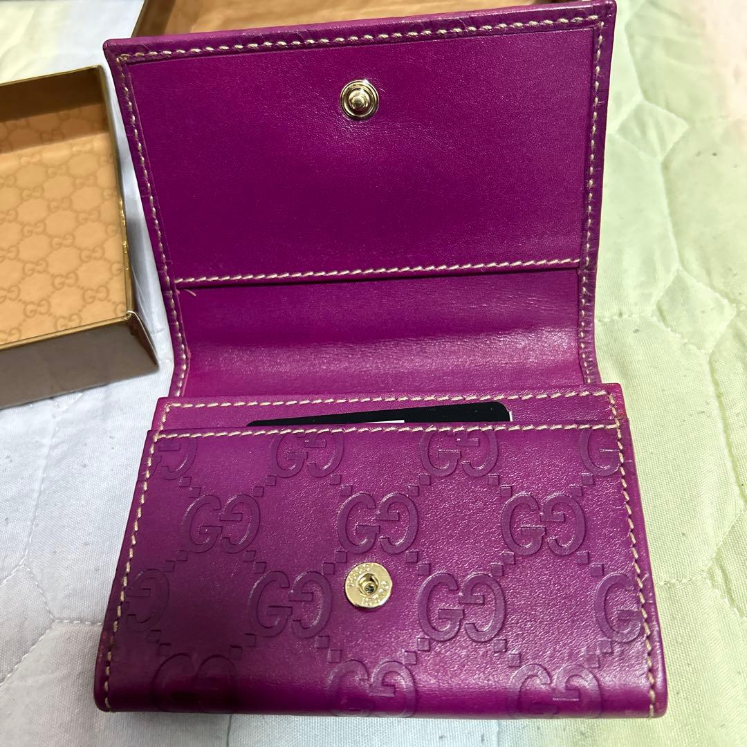 GUCCIグッチシマカードケース紫