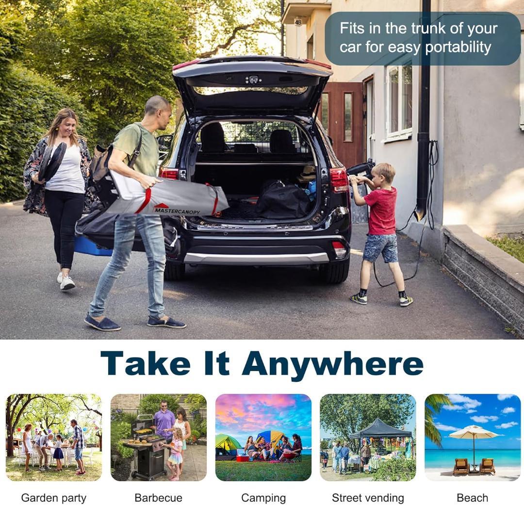 マスターキャノピー　ワンタッチタープテント サイドシートセット 3Mダークグレー