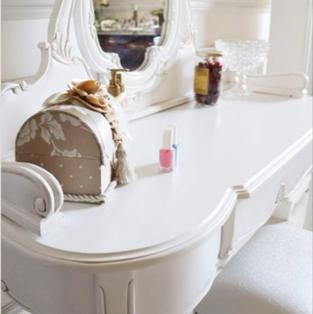 ドレッサー★マホガニー家具★シャビーホワイト★白家具★アンティーク調★輸入家具