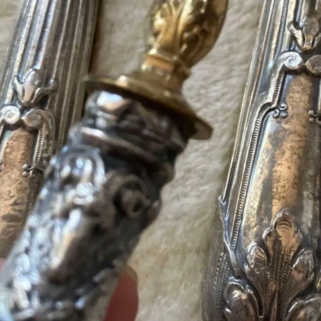 フランスアンティークサービングセット　サーバーセット　シルバープレート