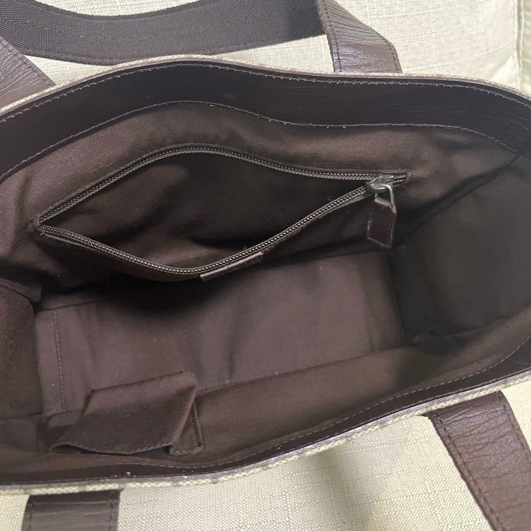 GUCCI グッチ PVC トートバッグ GG柄 レザー ブラウン ハンドバック