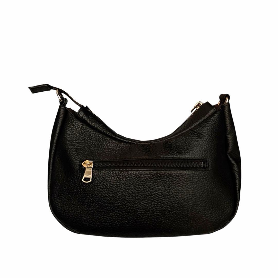 極美品✨ラシット ハーフムーン ワンショルダーバッグ レザー　ブラック