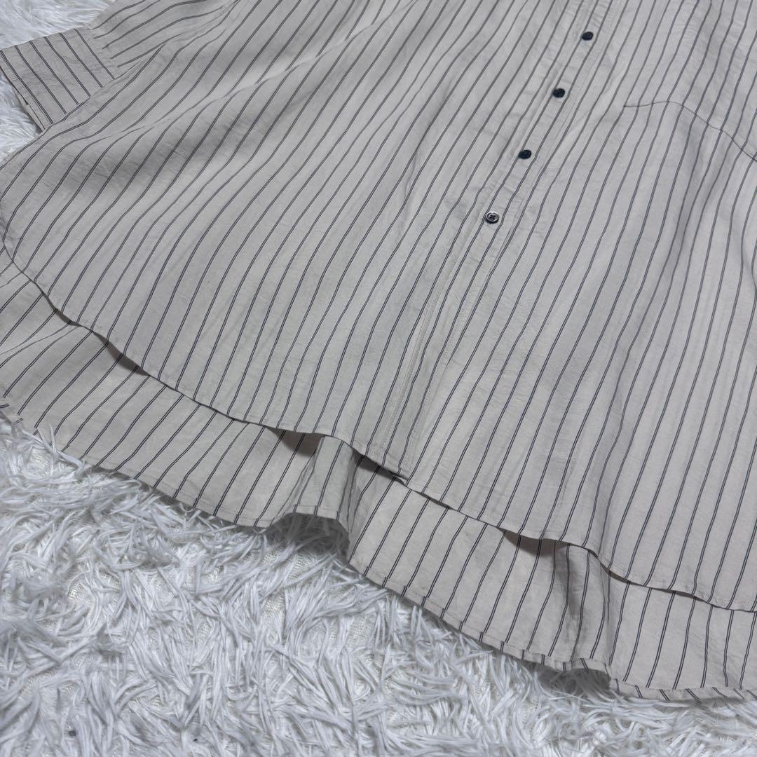 25年 美品 Curensology ワッシャーストライプシャツ 定価2.9