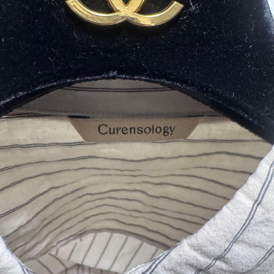 25年 美品 Curensology ワッシャーストライプシャツ 定価2.9
