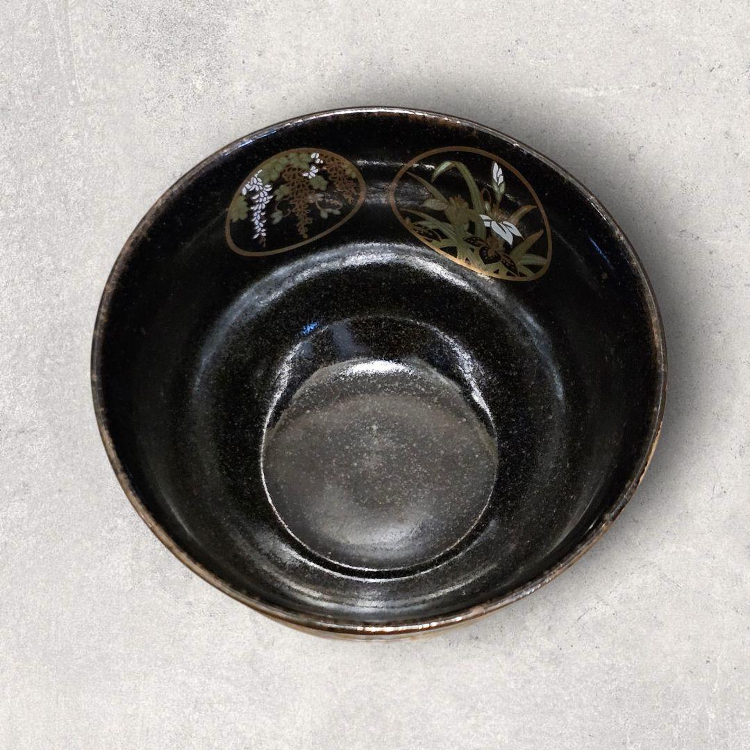 抹茶椀　金彩　藤