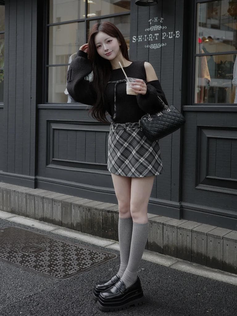 Darich ダーリッチ ドッキングミドルウエストニットミニワンピース