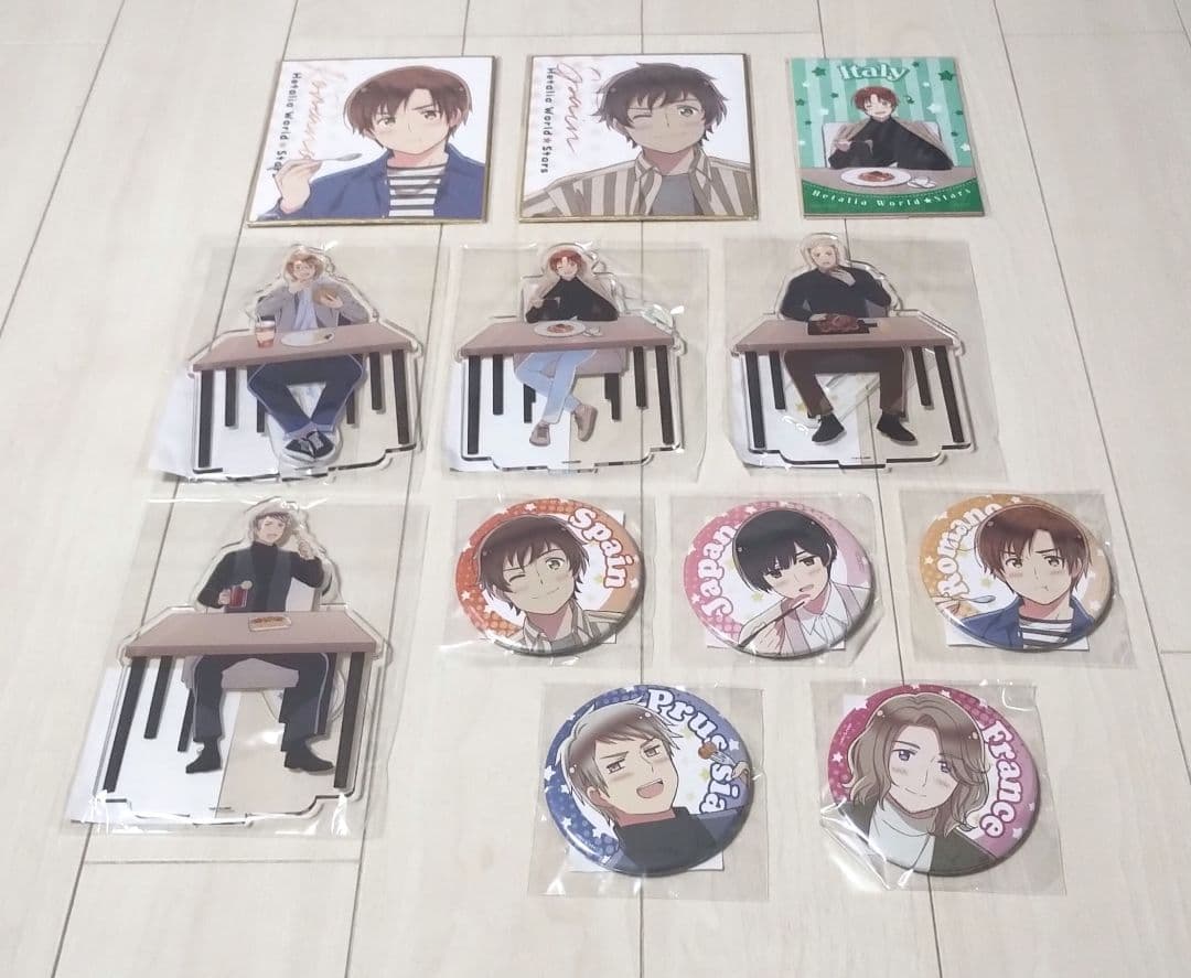 ヘタリア　オンラインくじ　いっしょにごはん　缶バッジ　色紙　アクスタ　ブロマイド