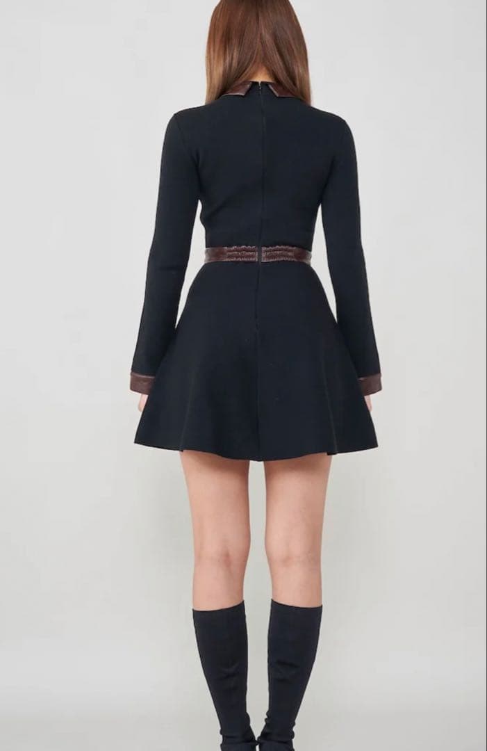 Darich ロゴレザーフレアミニワンピース