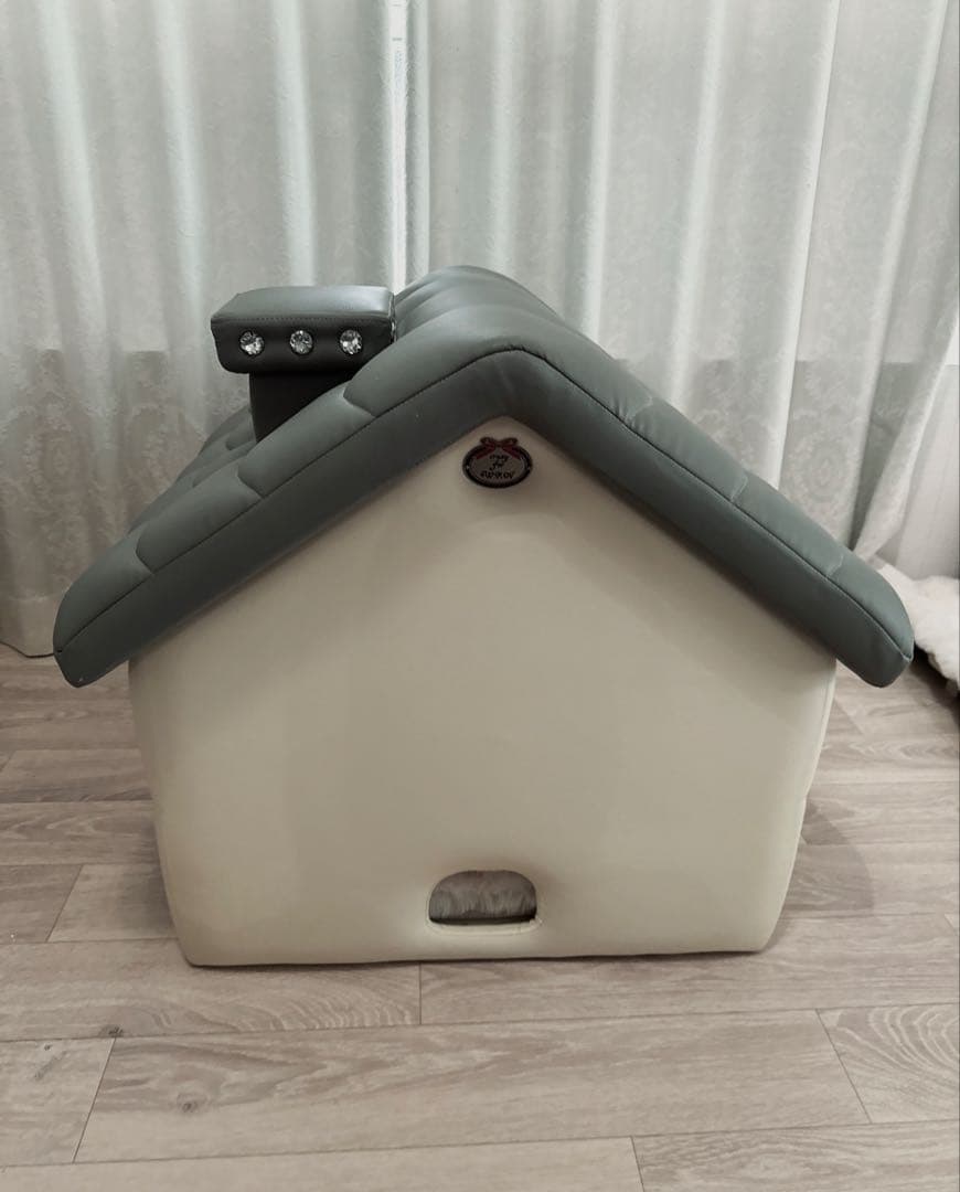 高級ドッグハウス 室内用フレンチ・シャビーインテリア 小型犬木製骨組み レザー調