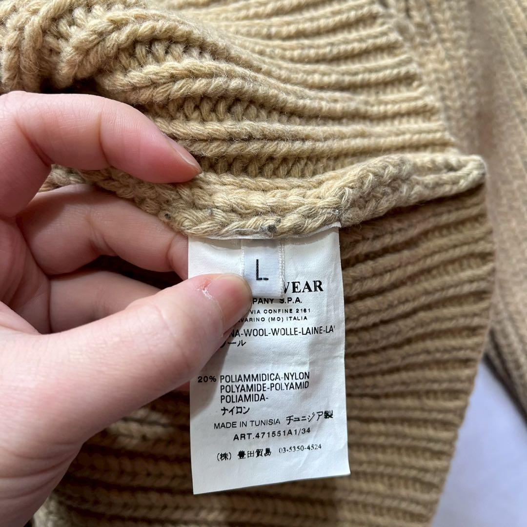 07AW STONE  ボタン ニット Lサイズ ベージュ 美品