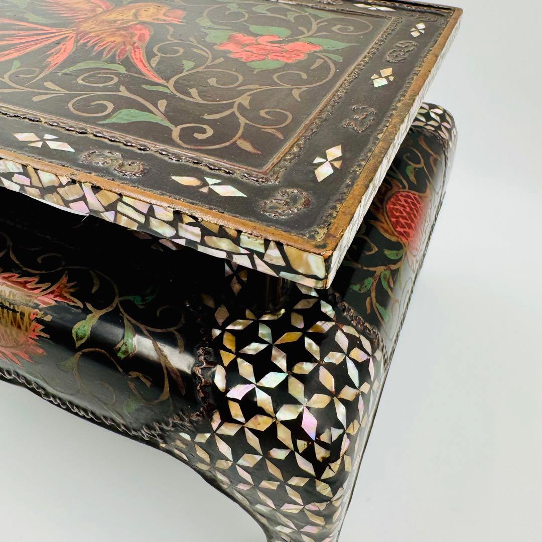 【中国美術　螺鈿青貝香炉台　花台　香台】骨董　アンティーク　インテリア