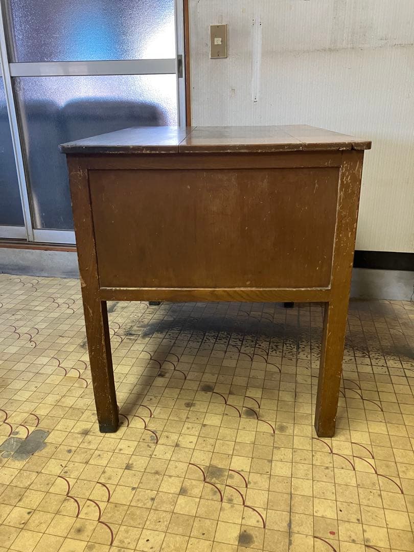 レトロ商品　アンティーク木製作業台 引き出し付き