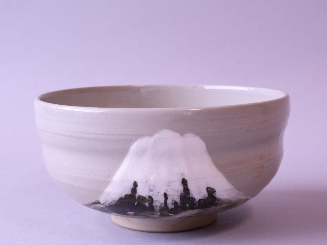 二代 三浦竹泉 富士山図 茶碗 識箱