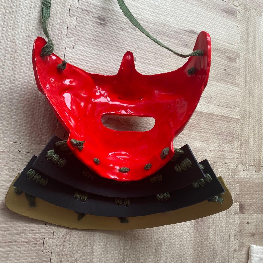 【着用可能】手作り面頬　武具　鎧兜　甲冑　等身大　半頬　ハンドメイド　コスプレ