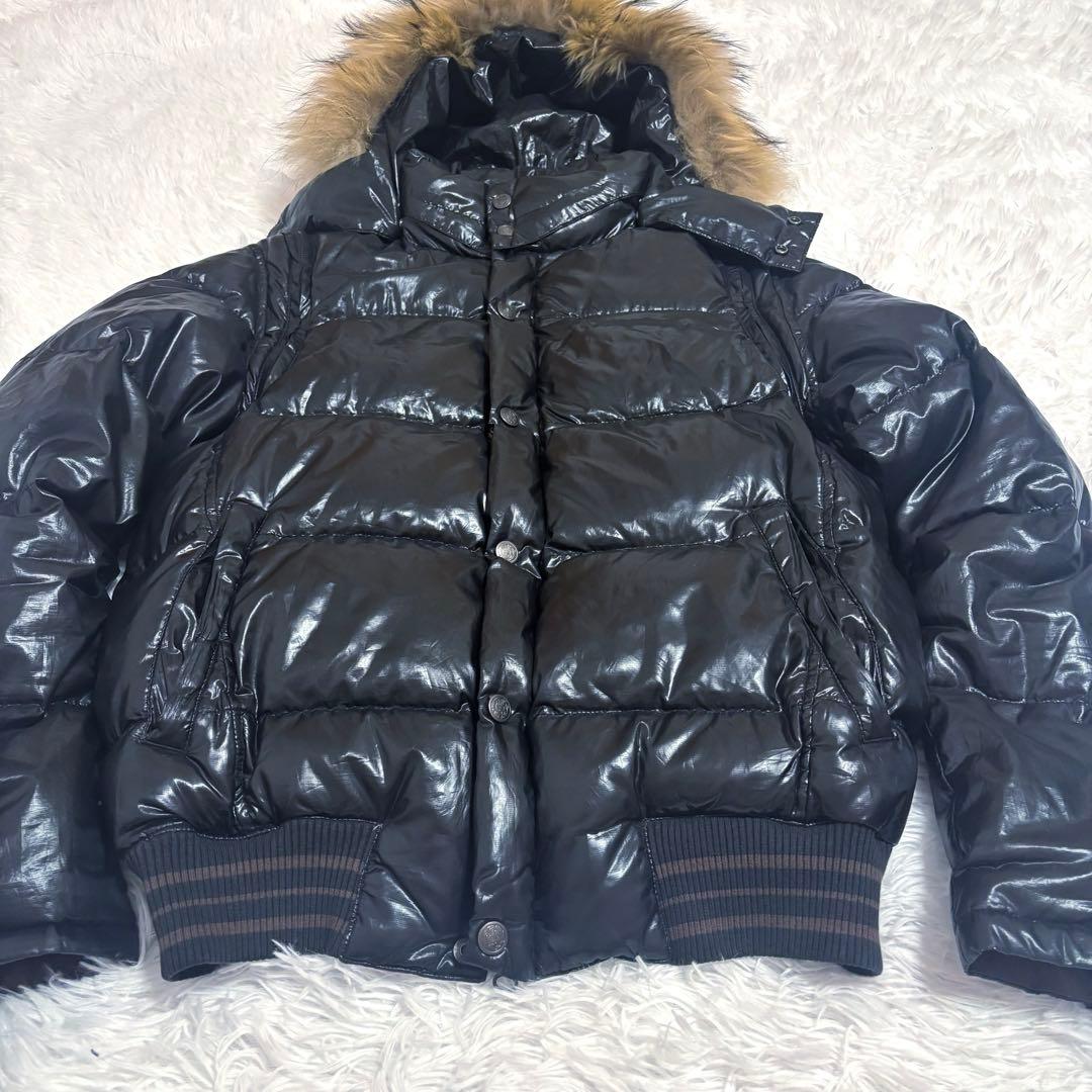 y2k 00s fur down jacket grunge 平成　光沢　お兄系