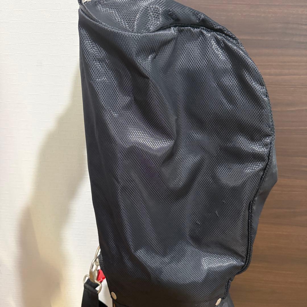 adidas キャディバッグ 黒/赤 ストライプ