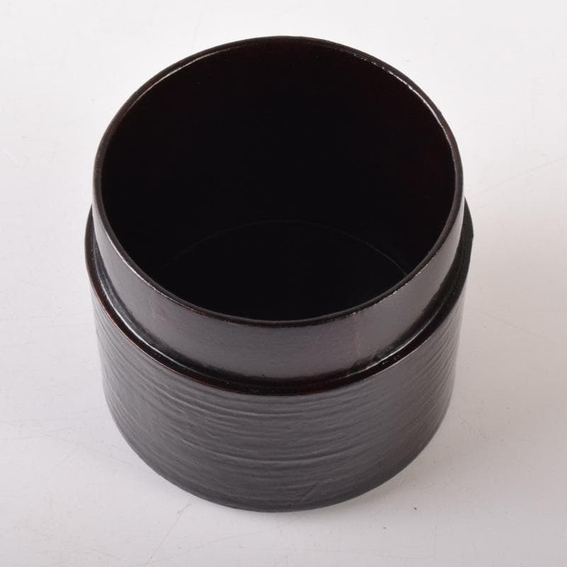 マル　茶道具　山中塗　中村宗悦作　真塗曲　雪吹棗　共布共箱　V　7456