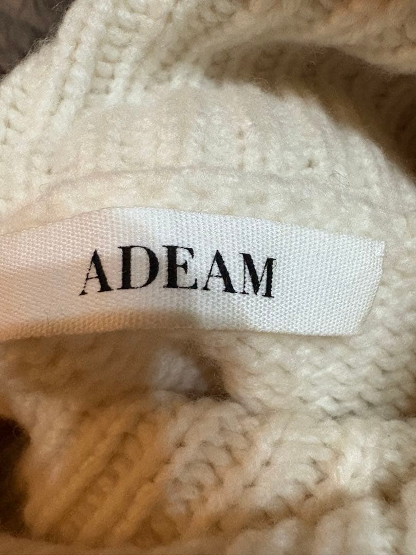 アディアムＡＤＥＡＭタートルカシミヤワンピース白４（Ｌ位）フォクシー34733