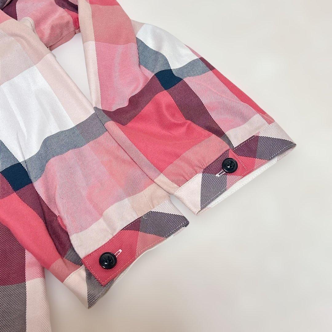 ★美品★ BLUELABEL クレストブリッジチェック　膝丈ワンピース　Lリボン