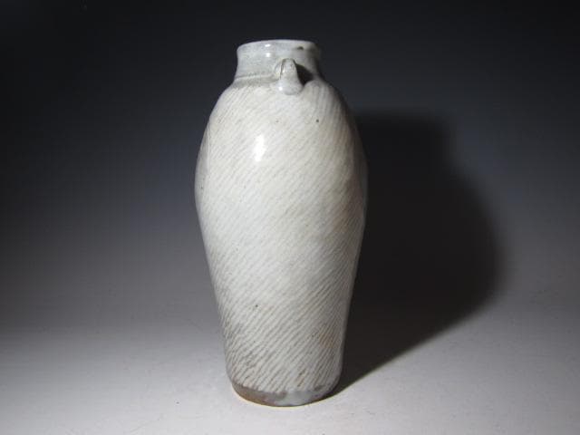 島岡達三 地釉縄文象嵌草花文壷 縄文象嵌技法 名工の逸品！o566