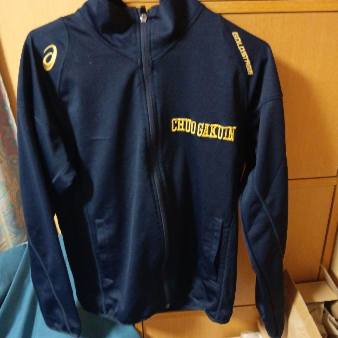 アシックス千葉中央学院 セットアップ ジャージ ＆ロングパンツネイビー Lサイズ