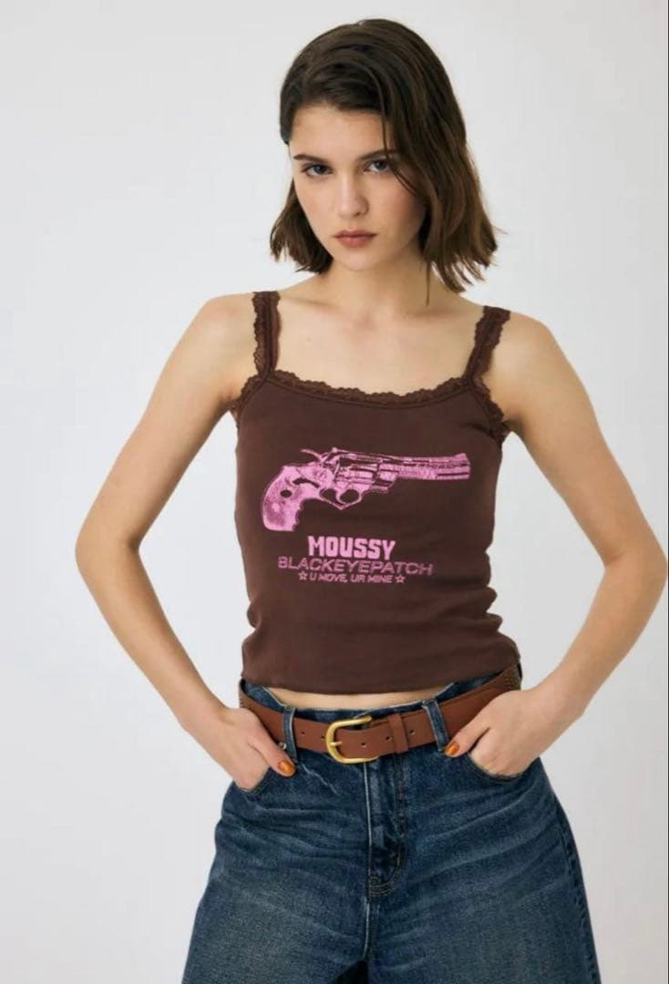 MOUSSY BEP GUN GRAPHIC キャミソール