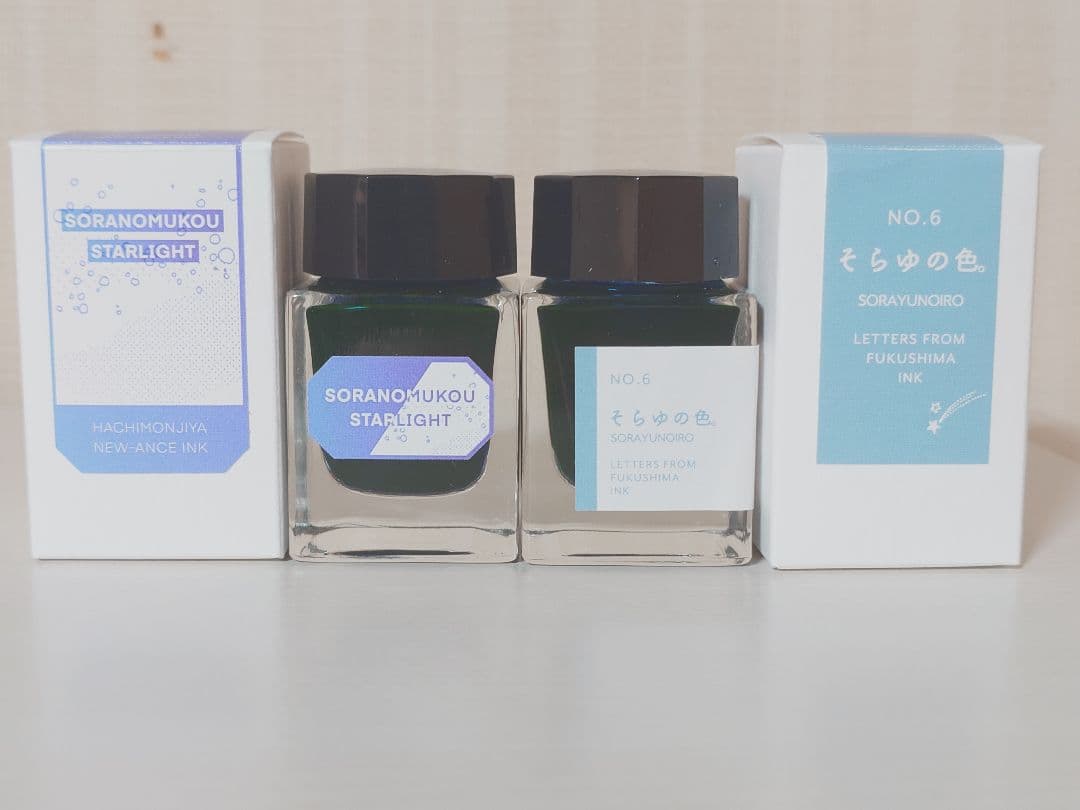 八文字屋　銀山スノーグレー万年筆F・ガラスペンセット　即購入可