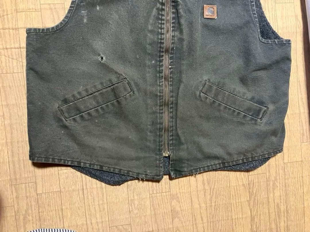 Carhartt カーハート ダックベスト 90sUSA製　ダークグレーオリーブ