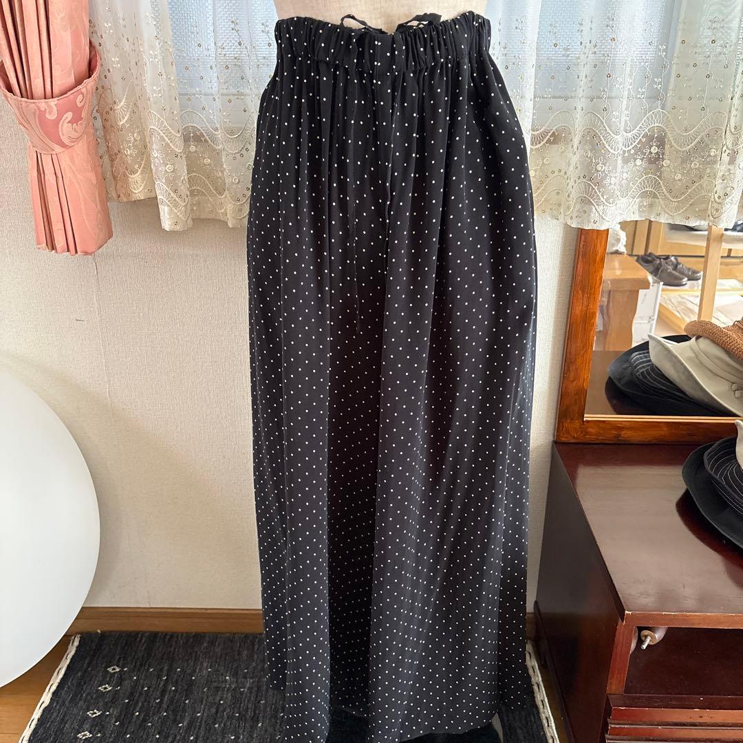 ★新品タグ付★アーバンリサーチ 【かぐれ】　ガウチョ　パンツ　ドット　黒　フリー