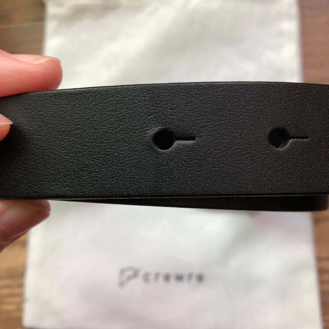 crewre クルーレ ボタンスタッズレザーベルト　ブラック short