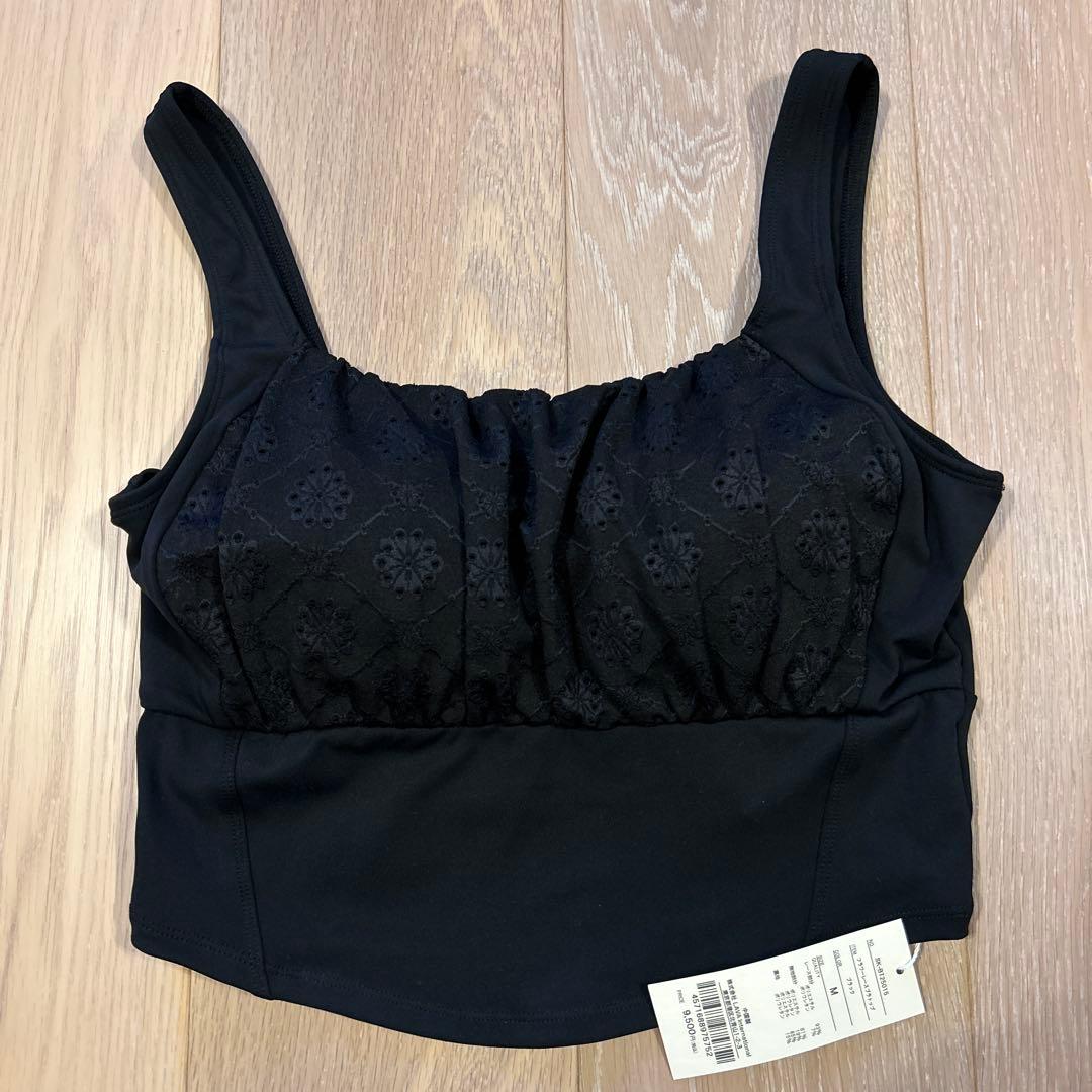 【SUKALA】　フラワーレースブラトップ　ブラック　M 未使用品