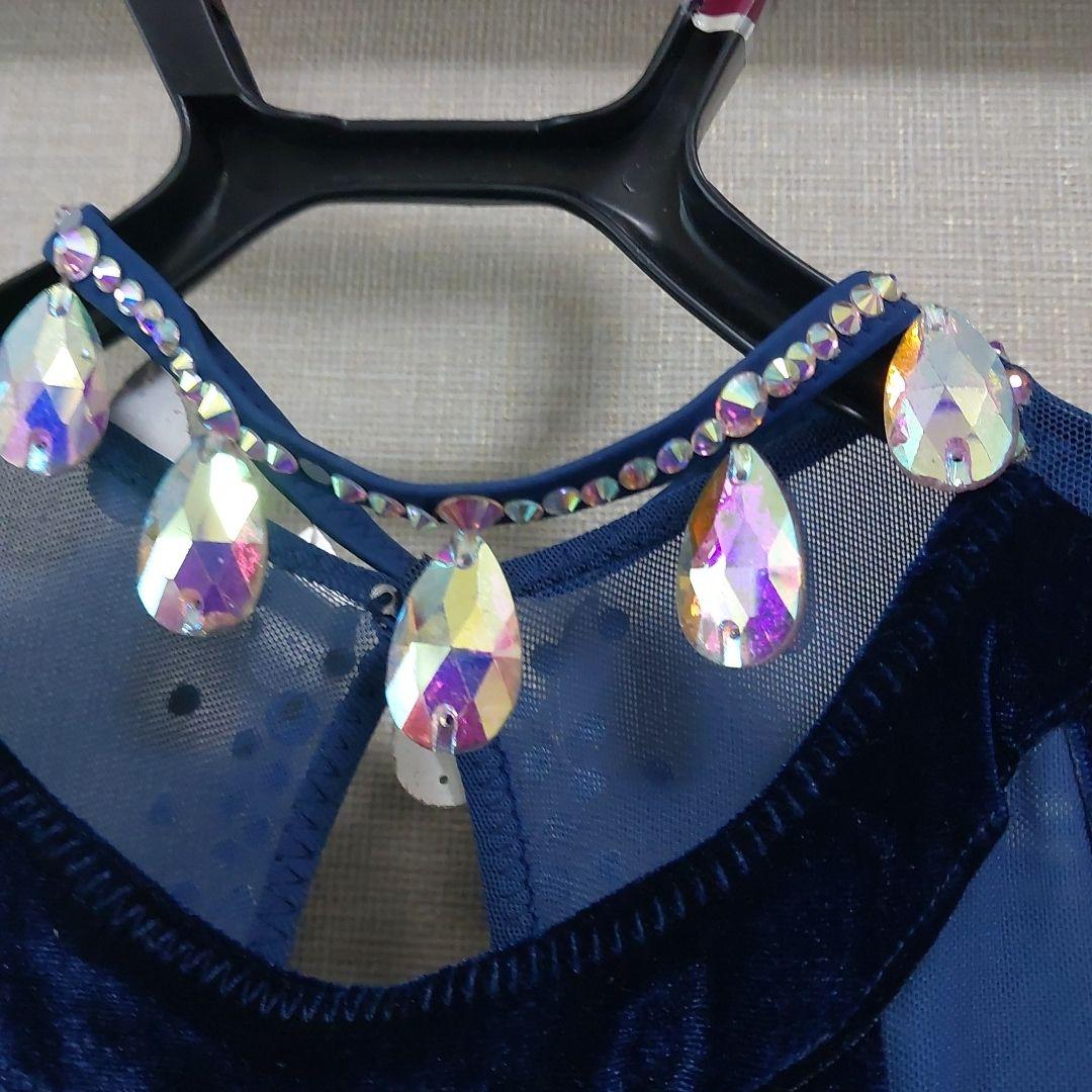 新品青色長袖ラテンダンスドレス　美品