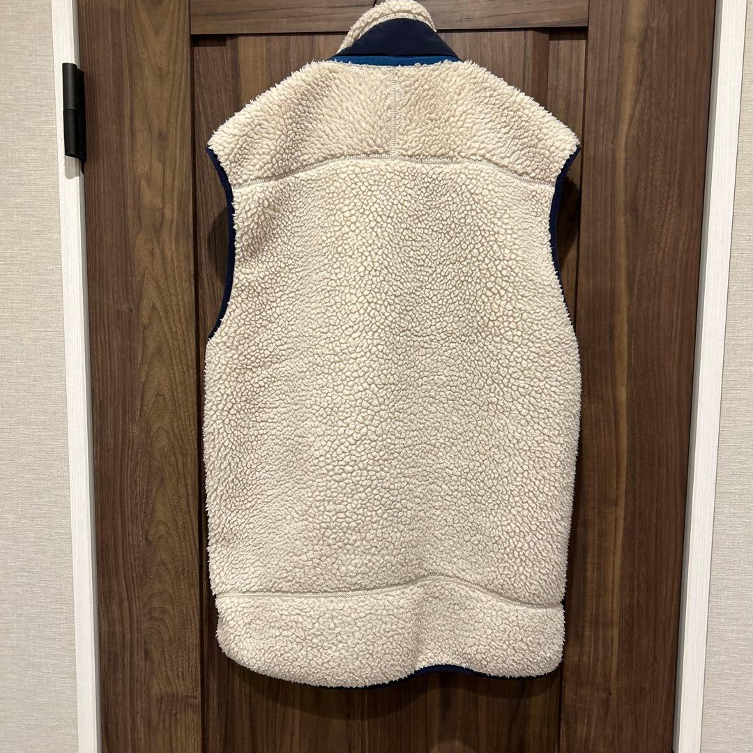タナボタ様用patagonia レトロXベスト アイボリー/ネイビー　サイズM