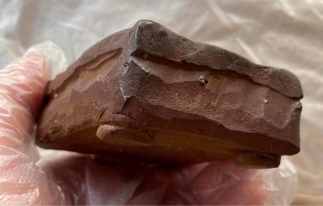 祝峰　盆栽鉢　落款　窯印　祝　　(A16)