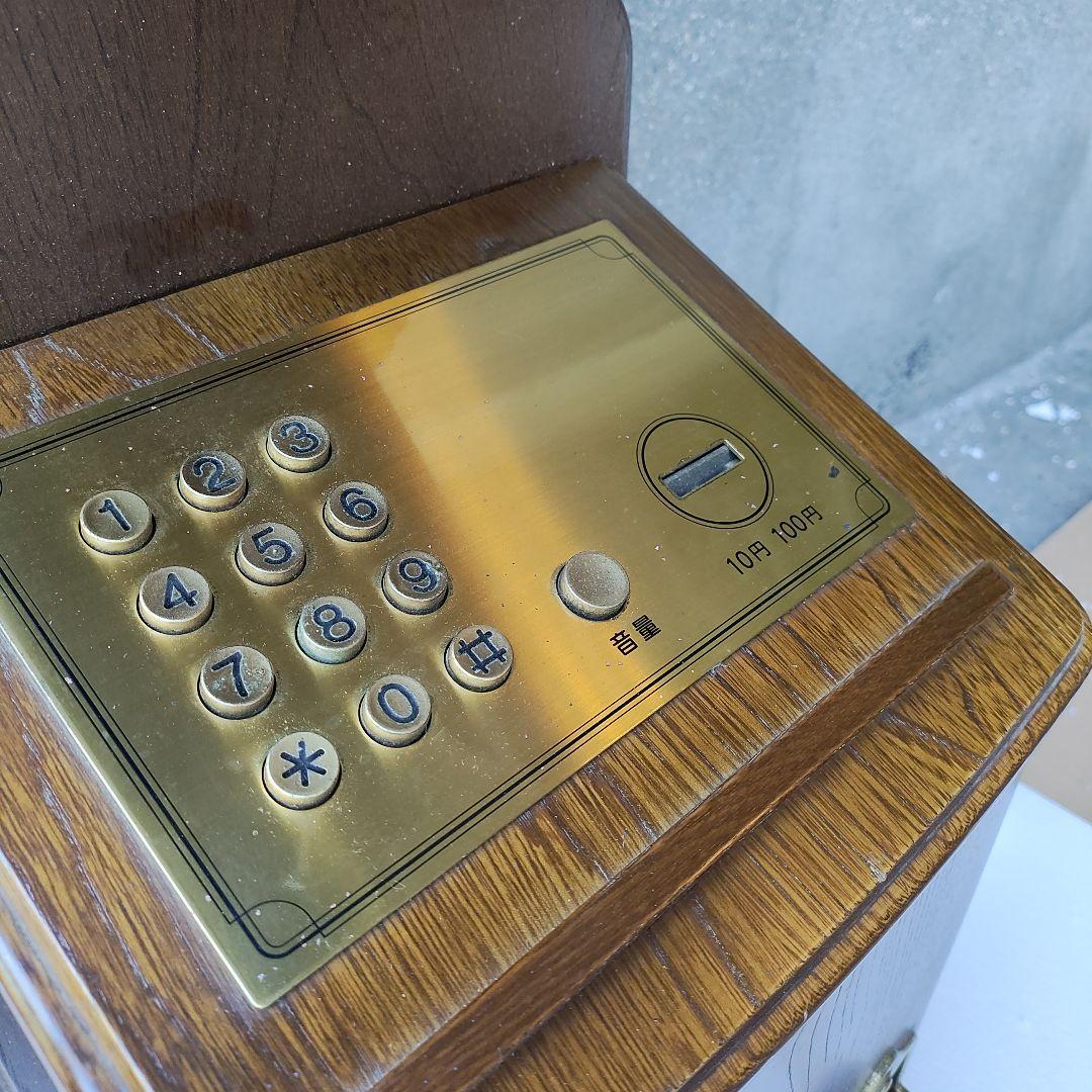 浪漫電話 KT４-FN レトロ アンティーク電話 ダイヤル式 木製 ブラウン