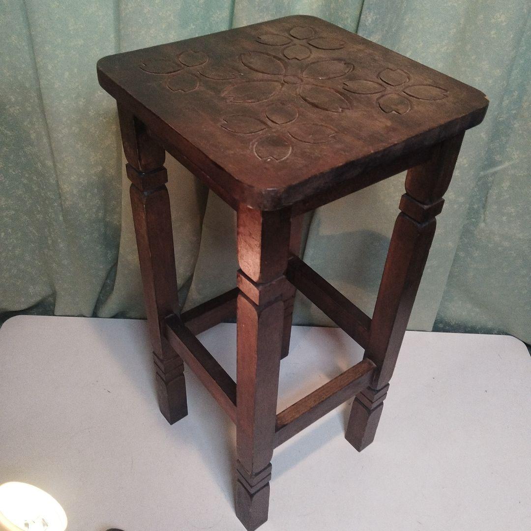 昭和初期　木製花台　盆栽台　古物台　古民家　京都の大きな民家より